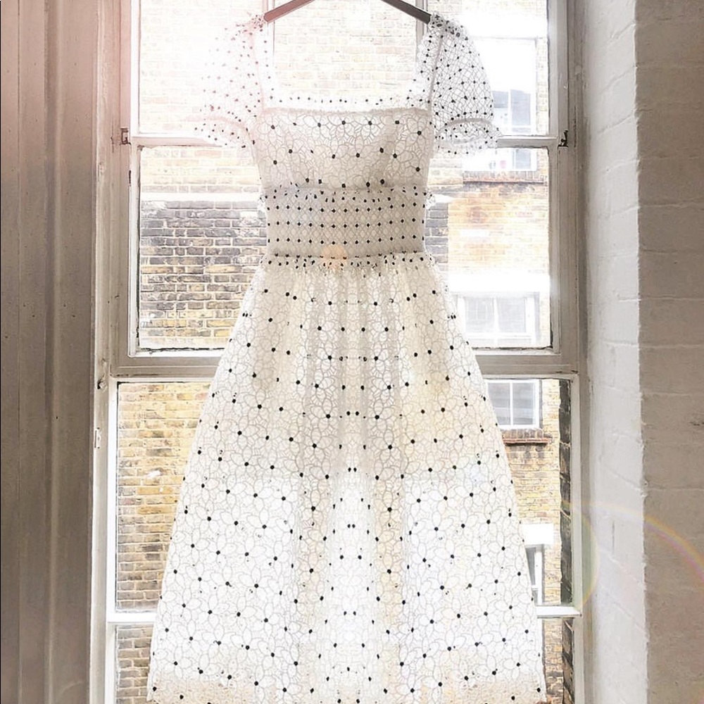 Self-portrait 2-ways-to-wear guipure-lace dress.